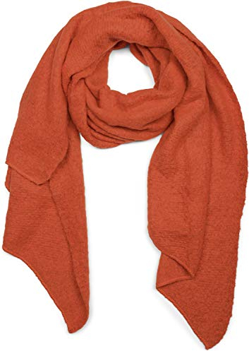 styleBREAKER Damen weicher unifarbener Web Schal in asymmetrischer Form, Winter, Stola 01017118, Farbe:Orange
