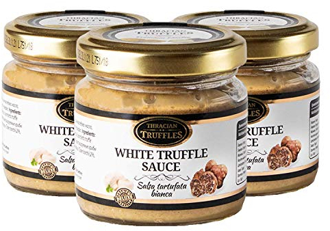 Weißen Trüffel Feinkost White Truffle Gourmet Trüffelcreme, die Delikatesse für Feinschmecker, Sauce für Spargel, Gemüse, Fisch & Fleisch, Geschenk Tartufata, Trüffelsoße weiß im glas (3 x 80g)