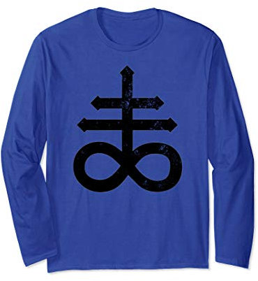 Leviathan Kreuz Crux Satanus Distressed Look Design Langarmshirt