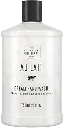 Scottish Fine Soaps - Au Lait Cream Hand Wash Refill - Enriched With Shea Butter, Sweet Almond Oil and Aloe Vera - Rich and Creamy - Reusable Bottle - 100% Recyclable - Sensitive Formula - 750ml