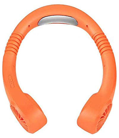 LIUJUAN Portable Personal Fan Usb Rechargeable Cover Halter Sports Fan Air Cooler Outdoor Wearable Lazy Sports Halter Fan Mini Hanging Neck Fan-Orange