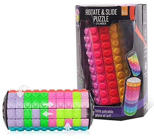 R.Y.TOYS Dreh- und Schiebe-Puzzle-Design-Patent, Fidget-Spielzeug (Ordnung wiederherstellen / Muster erstellen), 12 Farben, 10 Schichten, offene Abdeckung für schnelles Spielen, Gehirnaufen,