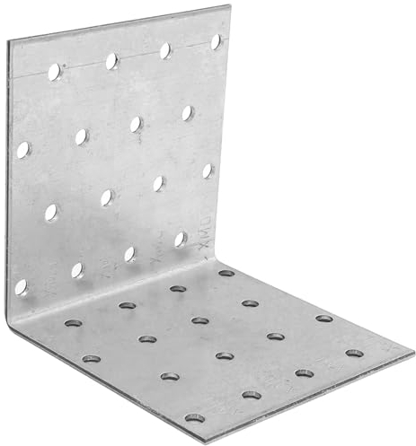 SS8® Angle Brackets 60x60x40mm (4pcs) Corner Bracket Metal L Plate Heavy Duty Steel Brace