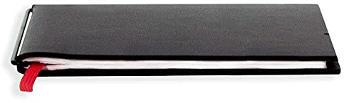 X17-A6 Notizbuch/Personal Organizer | 7mm dünn | schwarz; aus recyceltem Leder. Nachfüllbar. Notizheft (gepunktet) mit Doppeltasche, Made in Germany.