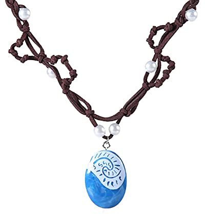 Wedity Ozean-Halskette Handgewebte Anhänger-Halskette Imitationsperle Choker-Halskette Partyzubehör für Frauen und Mädchen