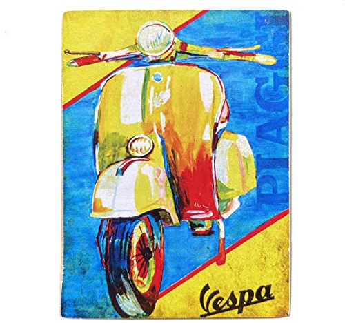 Magnet (Magnet) Serie Motorrad Scooter Vintage Stil für Kühlschrank / Garage / Bar Druck auf Holz 10 x 6 cm