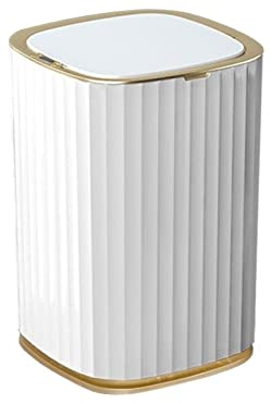 TOMYEUS Kompost Bin Kök/Skräp La Poubelle Intelligente Peut la Bains de Salle de Bain de Grande capacité Peut être étanche à Induction Automatique avec Couverture Smart Home, 15L Steg papperskorgen