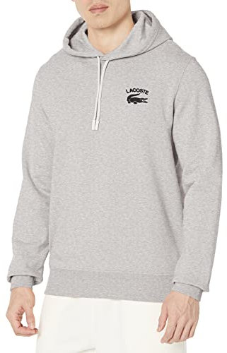 Lacoste Men's Classic Fit French Terry Hoodie Maglia di Tuta, Argento Cina, S Uomo