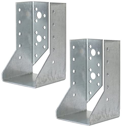 AERZETIX - C58655 - Lot de 2 Sabots de charpente à ailes intérieures 70x125x75x2 mm - sabot de solive à 32 trous - en acier zingué Z275