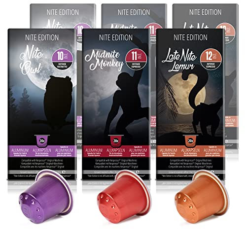 120 Kaffeekapseln kompatibel mit Nespresso I Espresso Lungo Ristretto Kapseln I Dunkle Röstung I Starke Kaffee Kapseln I Hohe Intensität