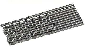 PTI 3.5mm x 110mm Drill Bits Silver Ground Metal HSS Twist Long Series Drill Bit (Pack of 10)