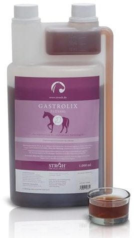 STRÖH GASTROLIX (1l) • Stabilisierung des Magen-Darm-Trakts für Pferde • Magenkräuter Pferd • Magensaft für Pferde zuckerfrei • Natürlicher Magenschutz für empfindlichen Pferdemagen
