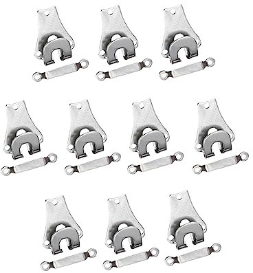 10 Pairs 9mm Silver Trouser Hook and Bar Sew On Eye Fastener Closures for Trousers, Skirts, DIY Arts & Crafts