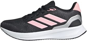 adidas Unisex Kids Runfalcon 5 Junior Shoes, Core Black/Pink/Silver Metallic, 4 UK
