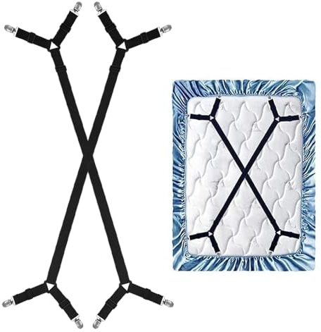 Sangles de Support de Drap,lit Bretelles Feuille de Sangles,Attache Sangle pour Drap Lit,Tendeur Drap Housse Lit Réglable,Sangles de Drap de Lit,réglable Drap de lit Clip,Elastique Lit Tendeurs,2 pcs