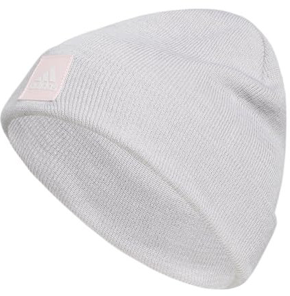 adidas Damen Beanie-1x1 Standard Fit Cuffed Knit Wintermütze Winter-Hut, Weiß-transparent Grau/Rosa Sand/Weiß, One Size