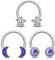 Jewseen 3PCS Septum Ringe 16G Stern Helix Ohrringe Edelstahl Hufeisen Ohrringe Mond Tragus Ohrring Knorpel Ohrringe Daith Piercing Schmuck für Frauen Männer