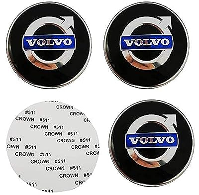 IVYARD Pack of 4 Hub Caps für Volvo S60 S80 S90 XC40 XC60 XC70 V40 V50 V60 V90 C30 C40 65 mm, Car Wheel Centre Caps Alloy Wheel Rim Caps Hub Cap für Wheel Caps, Car Decoration Badge Accessories