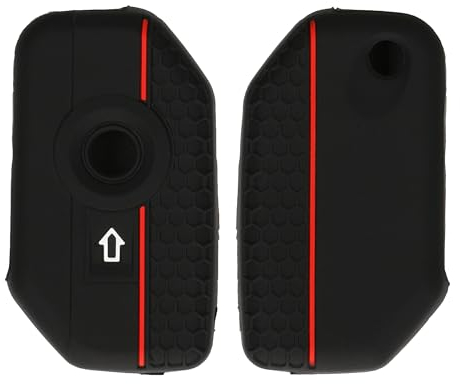 kwmobile Carcasa Compatible con Llavero de BMW R1250GS C400X C400GT F900R F750GS R1200GS GS1250 Funda - Funda para Mando de Moto de Silicona - Negro/Rojo