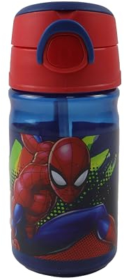 OM SUPPLIES Spiderman Reusable Sipper Canteen Cycling Water Bottle Drink Bottle with built-in handle for Easy Carry School Lunch Kids Childrens 350ml (Spiderman)