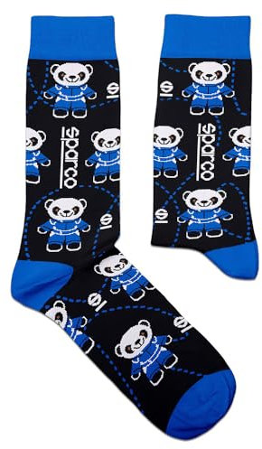 sparco Unisex Calcetines Diseño Panda Talla 36-40 Socken, Schwarz, 36