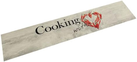 vidaXL Küchenteppich, Küchenläufer rutschfest Waschbar, Teppichläufer für Innen Außen, Teppich Läufer Küchenmatte, Paprika 60x300cm Samt