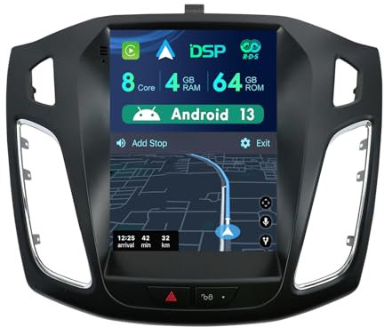 MISONDA Android 13 Autoradio für Ford Focus Mk3 2011–2017 – GPS Navi 2 Din – Kostenlose Rückfahrkamera + Canbus – 9,7 Zoll – Unterstützt DAB/SWC/WiFi/Bluetooth/Mirrorlink/Carplay/USB/RDS-4G+64G