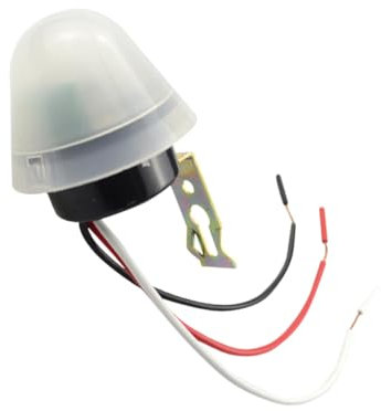 HOMOCONO Interruptor de Sensor Fotoeléctrico de Luz Exterior con Diseño de Control Automático de Iluminación Sensor de Luz para Uso Pasajes y Carreteras Resistente al Agua