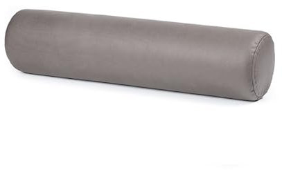 Miaogoo Rundes langes Nackenrolle mit glattem Reißverschluss, bequemes, voll gefülltes Rollkissen, waschbares Nacken- und Rückenstützkissen (Dunkelgrau, 20 x 70 cm)