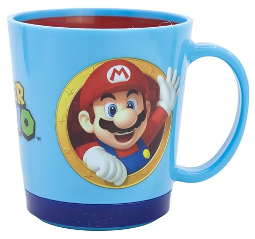 Super Mario, tazza anti-ribaltamento in plastica, 410 ml
