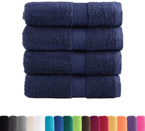 vidaXL Premium-Waschtücher SOLUND 4 STK. Marineblau 30x30 cm 600 g/m²