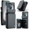 UFinetech Handyhülle für Samsung Galaxy Z Flip 6 2024 - Stoßfeste Kratzfeste Schutzhülle Galaxy Z Flip6 5G, PU Leder Klapphülle, Kameraschutz, Kartenfach, Slim Dünne Design, Schwarz mit Standfunktion