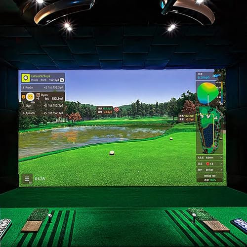 EIYCY Golf Screen,150in Thickened Anti-impact Projection Cloth Target, Golf Simulator Impact Screen,Home Golf Swing Training for Outdoor Indoor Home Golf Training sports(Size:4:3)