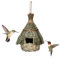 pour oiseaux accroché tressé à la main - pour oiseaux en corde de paille tressée à la main, maison d'oiseaux naturelle | Habitat durable pour oiseaux suspendus, poche pour se percher pour les oiseaux