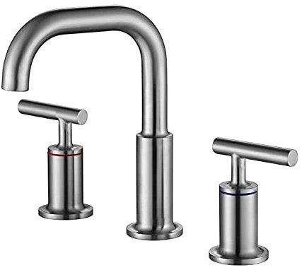 Roségoldener Doppelgriff-Badezimmer-Waschbeckenarmatur, Luxus-Waschtischarmatur für Warm- und Kaltwasser-Dusche, Raumarmatur mit Messing-Konstruktion, elegante Badezimmer-Armatur