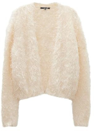 someday Damen Strickjacke | Cardigan TAULINA Loose mit Schimmer Effekt Soft Cream, 42
