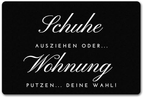 speecheese Schuhe ausziehen Fußmatte in 40x60 cm ohne Rand mit Spruch oder Wohnung putzen EIN lustiger Türvorleger für die Eingangstüre Dekorative Motiv Fußabtreter Türmatte Frauen
