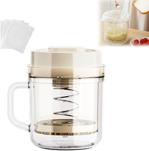 Greek Yogurt Strainer, Greek Yogurt Maker with Ultra-Fine Mesh Basket and Pressure Spring, Kitchen Accessories for Thick Greek Yogurt, Whey Separator, Upgraded BPA-Free Strainer