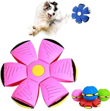 HYUIND 1 Pieza de platillo Volador de Color Aleatorio, Bola de deformación, Bola elástica for pisar, Disco Volador for Mascotas, Juguete Interactivo de Entrenamiento for Gatos