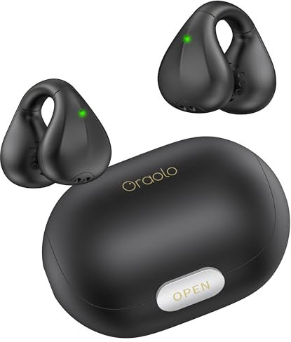 Clip On Earphones, Clip On Earbuds, Open Ear Headphones, Earphones Wireless Bluetooth Noise Cancelling, 40H Playtime, IPX5 Waterproof, Comfortable Lightweight for Sport Running Gym Cycling Travel