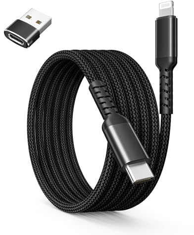 BASESAILOR USB C to Lightning Charger Cable 1M with USB A Adapter