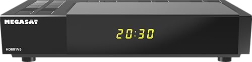 Megasat HD 601 V5 – HD Sat-Receiver (für alle frei empfangbaren Sender, USB-Mediaplayer, Display, HDMI, Scart) – Schwarz