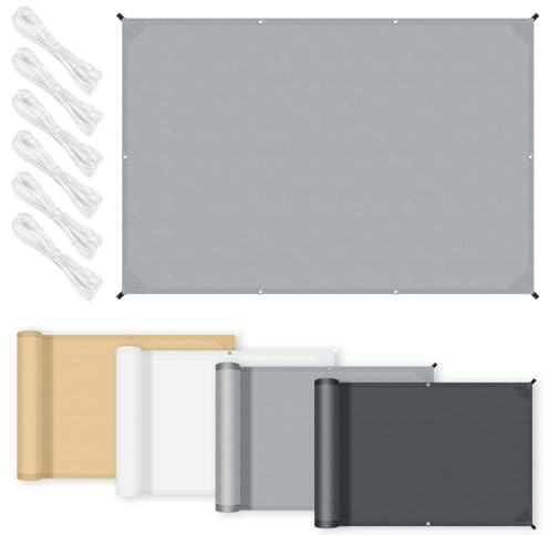 COOL AREA Toldo Vela Impermeable con Bordes Rectos Vela de Sombra Rectangular 2x3m Toldos Fibra de Poliéster PES con Protección UV para Patios,Terrazas,Jardines,Gris