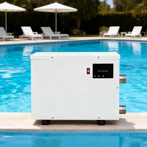 aromaoveite 220v/380v Schwimmbadheizung, Elektrische Schwimmbadheizung/Whirlpool-Thermostat Mit Touchscreen, Elektrischer Wassererhitzer Aus Edelstahl, Geeignet Für Schwimmbäder Und Whirlpools 15kw