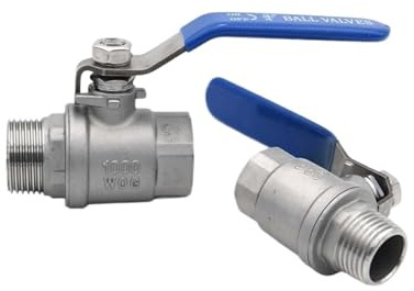 SRTYDCUR Zweiteiliger Kugelhahn Aus Edelstahl SS304 Mit 1/4-2 BSP-Innen- Und Außengewinde, Adapter For Wasser- Und Ölschalter(1/2,SS304)