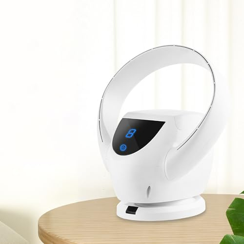 HZSCL Bladeless Wall-mounted Fan, Floor Fan With Remote Control/timer, Silent Energy-saving Electric Fan, 8-speed Wind Speed, Large Screen Touch, 180° Angle Adjustment, 90° Swing Air Supply