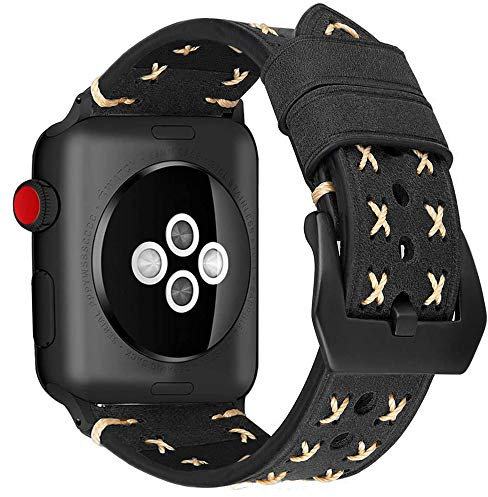 MroTech Correa Watch 38mm Serie 3 Serie 2 Serie 1 Piel Genuino, Correa Cuero Watch 40mm Serie 4, Repuesto de Pulsera para Watch Sport Edition Nike+ Banda de Reloj de Cuero (38 mm/40 mm, Vintage-Nero)