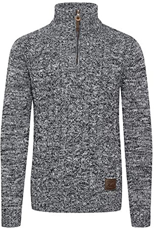 Solid SDPankraz Herren Strickpullover Troyer Grobstrick Pullover mit Zopfstrickmuster Reißverschluss 100% Baumwolle Regular fit, Größe:XL, Farbe:Insignia Blue (1991)