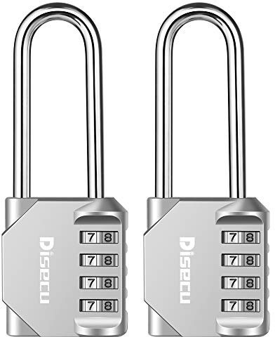 6.3 cm langer Bügel 4-stelliges Zahlenschloss und Outdoor-zurücksetzbares wasserdichtes Vorhängeschloss für Fitness-Schließfach, Werkzeugkiste (Silber, 2 Stück) Combination Padlocks 2 Pack silber