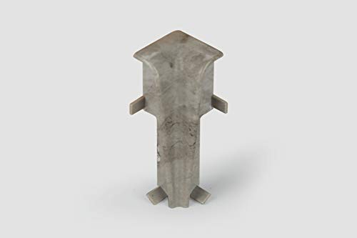 EGGER Innenecke Sockelleiste Stein grau für einfache Montage von 60mm Laminat Fußleisten | Inhalt 2 Stück | Kunststoff robust | Stein Optik dunkel grau